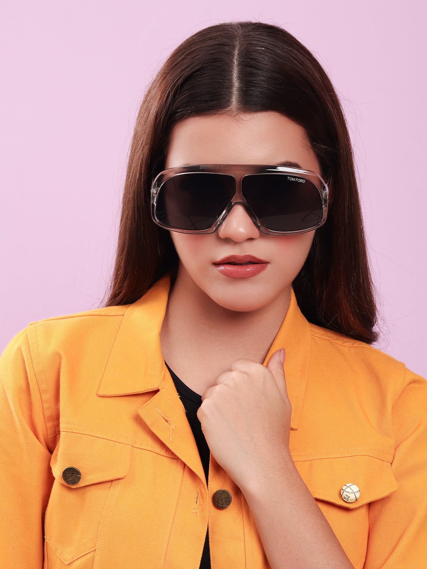 Smoke Crystal Shield Sunglasses