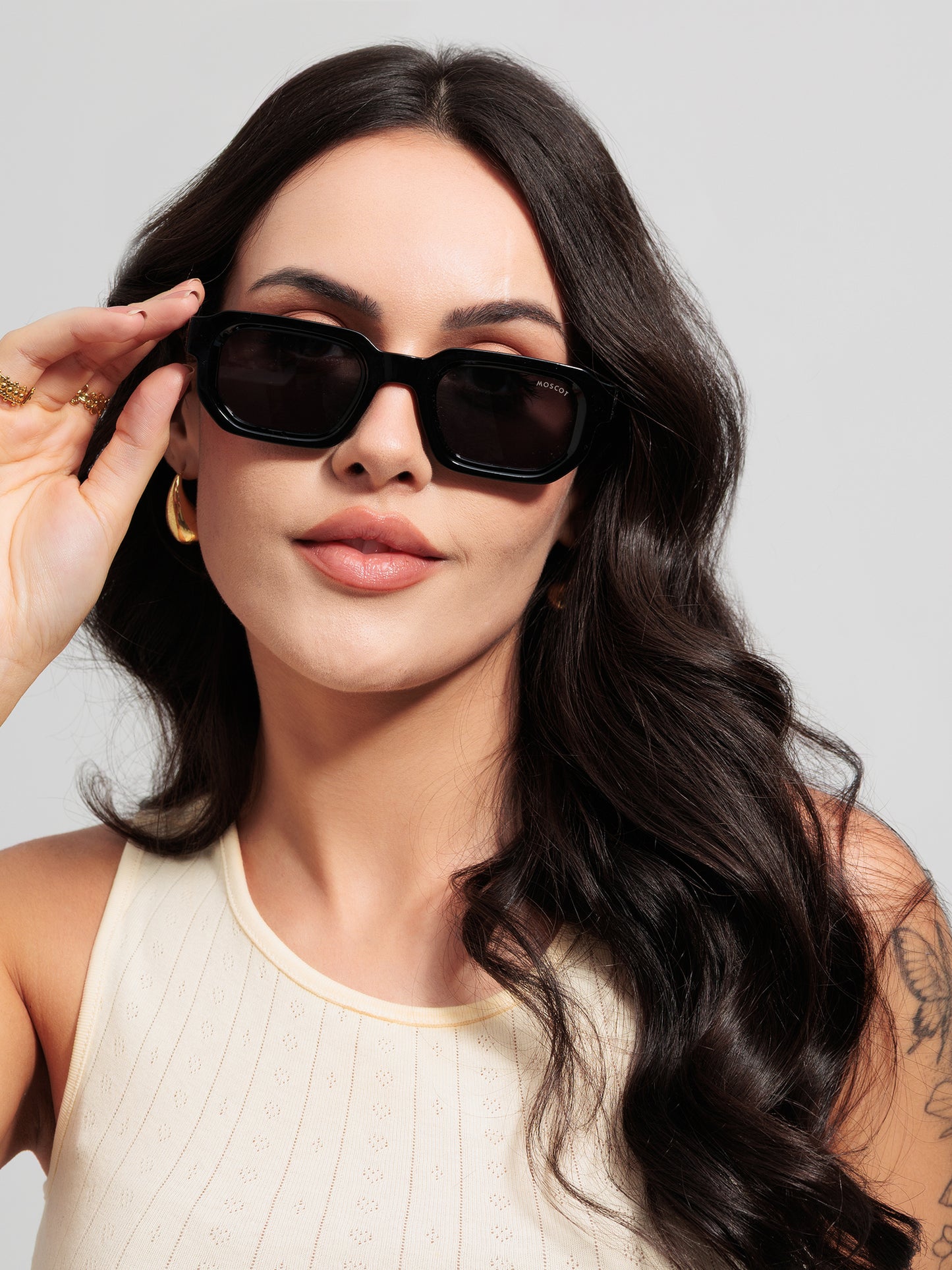 Midnight Sculpted Square Sunglasses