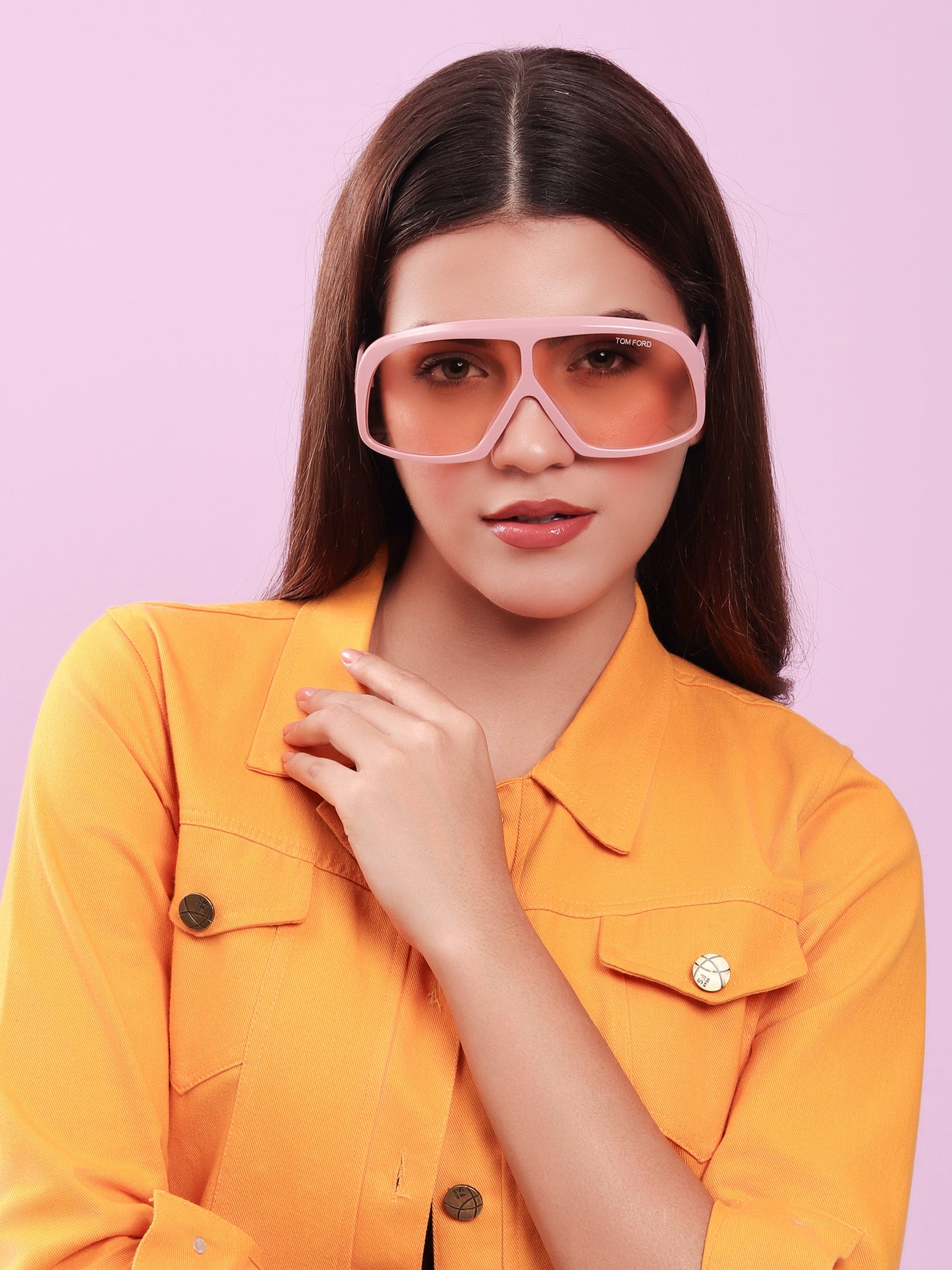 Blush Pink Shield Sunglasses