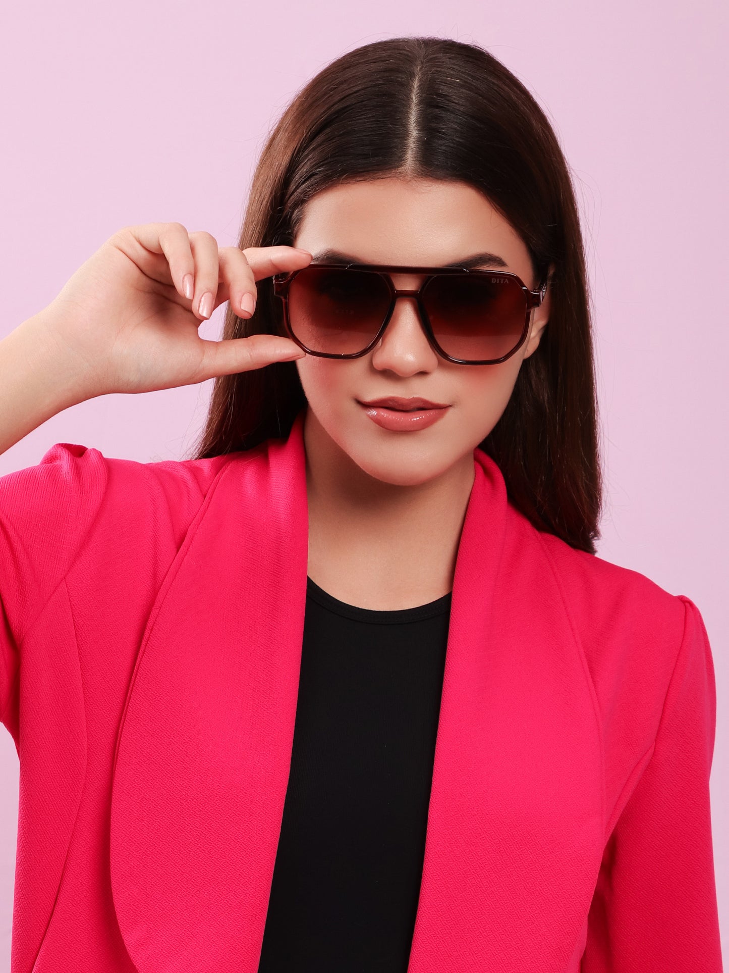 Crimson Fade Aviator Sunglasses