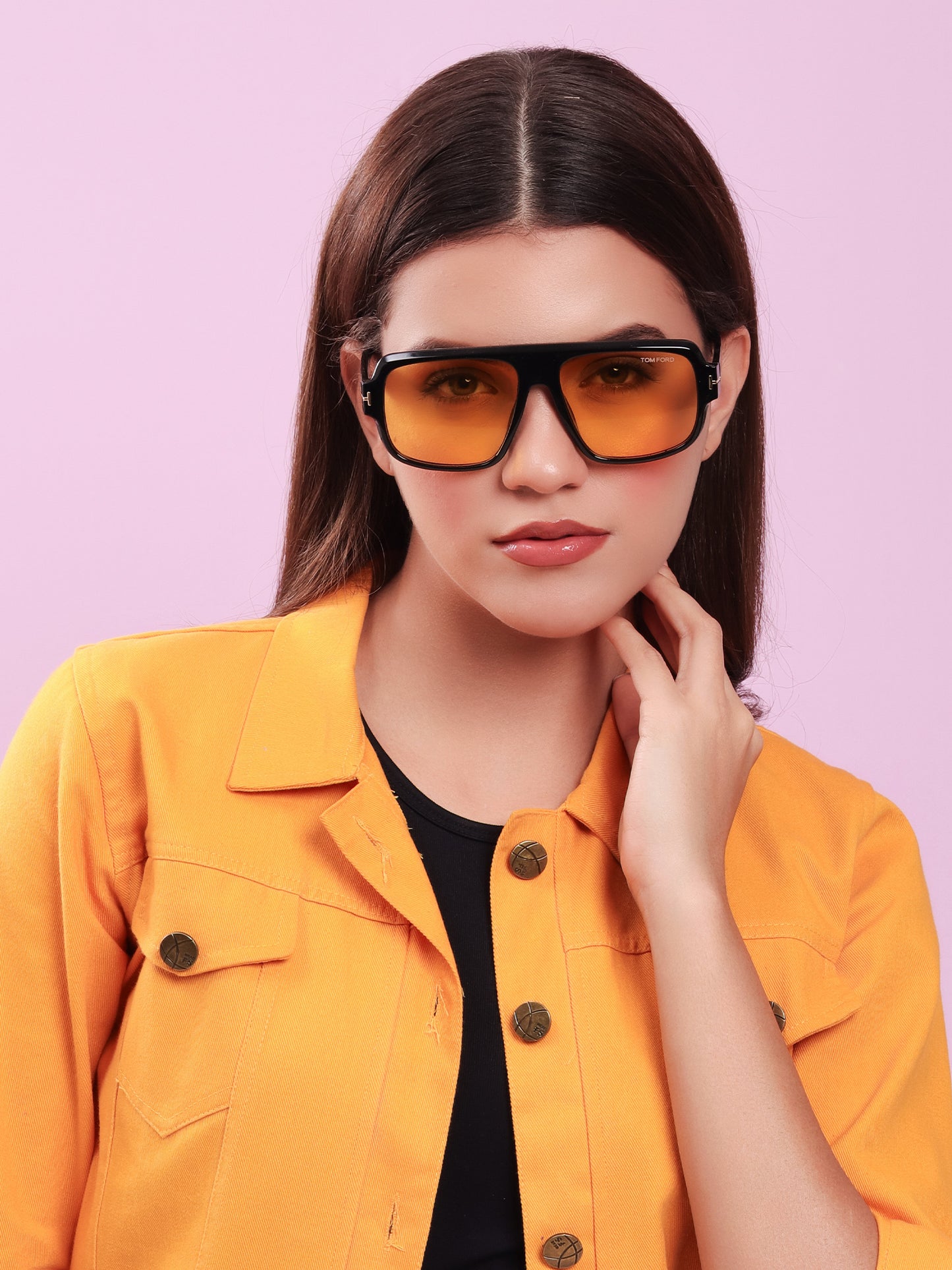 Black Frame Amber Lens Sunglasses