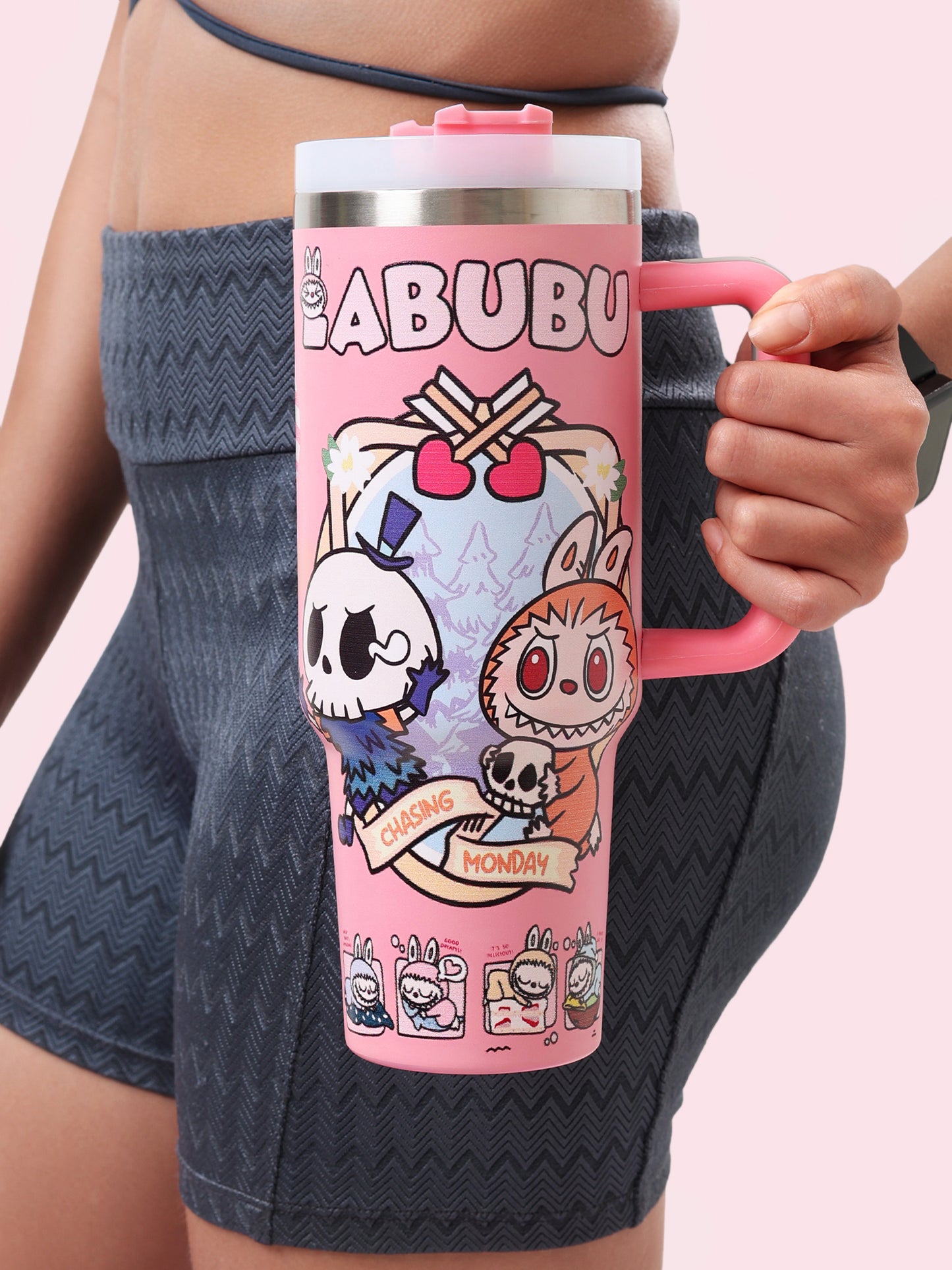 LABUBU “Chasing Monday” Pink Sipper