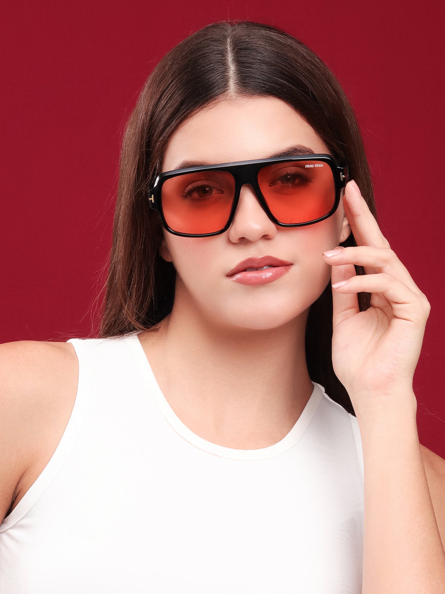 Black Navigator Pink Lens Sunglasses