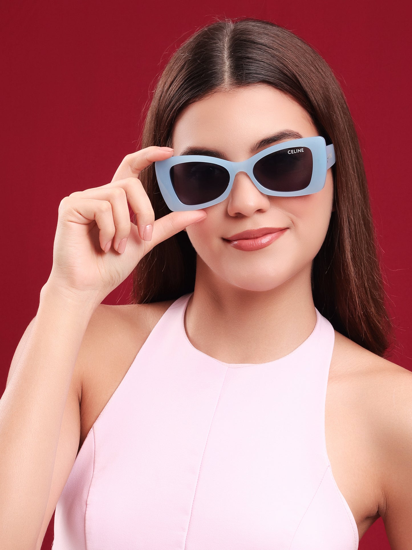 Ice Blue Cat-Eye Sunglasses by Celine