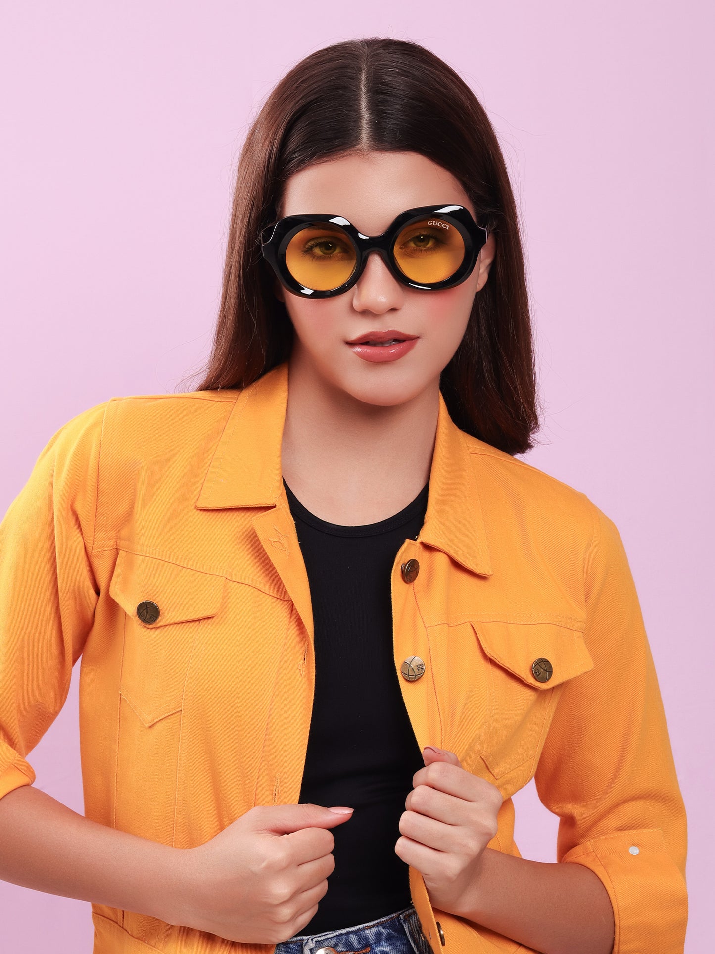 Signature Round Sunglasses in Smoky Crystal