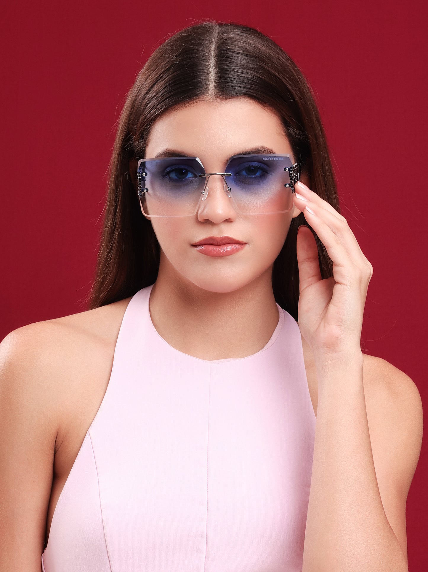 Blue Fade Heart-Temple Sunglasses