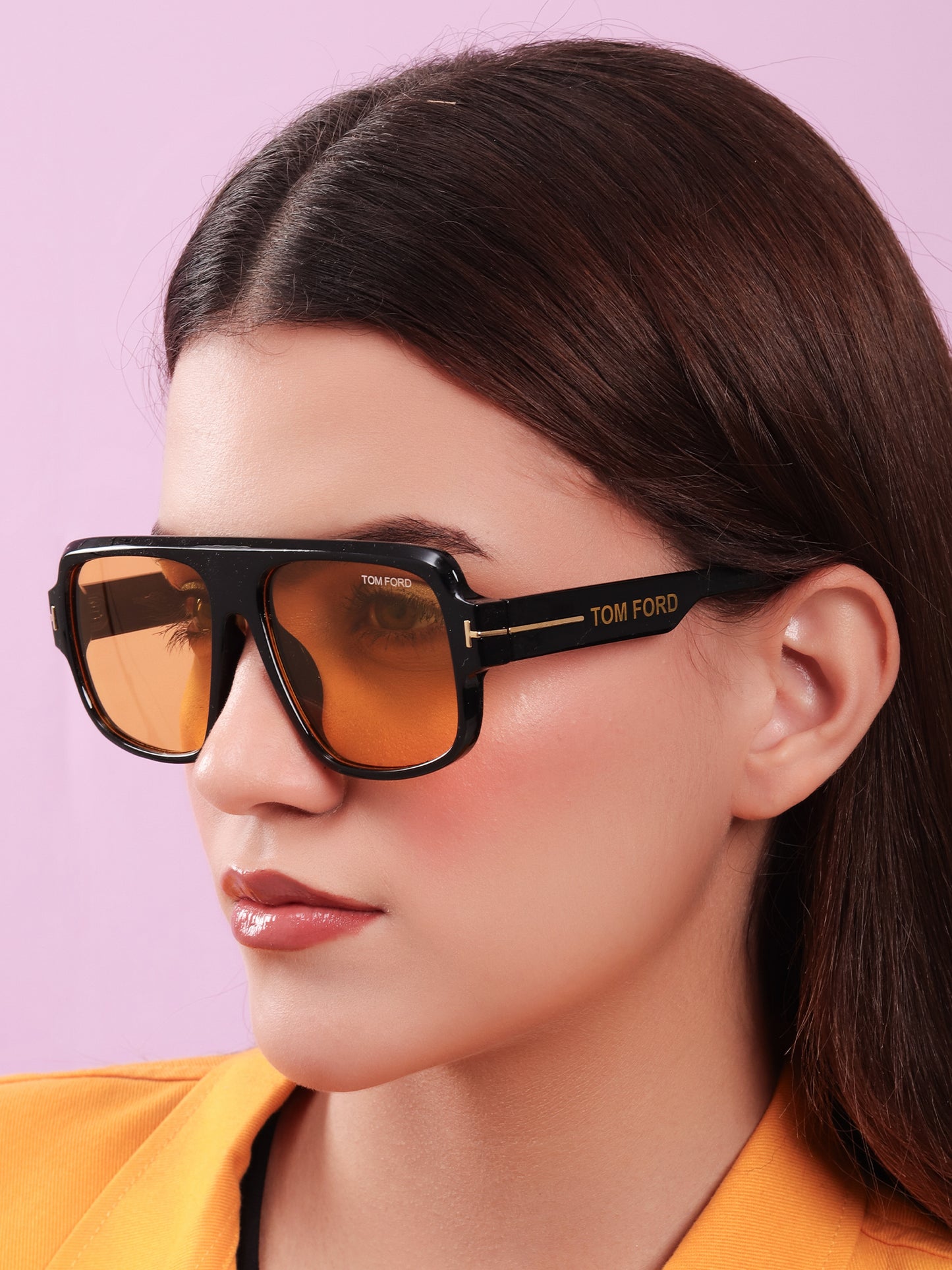 Black Frame Amber Lens Sunglasses