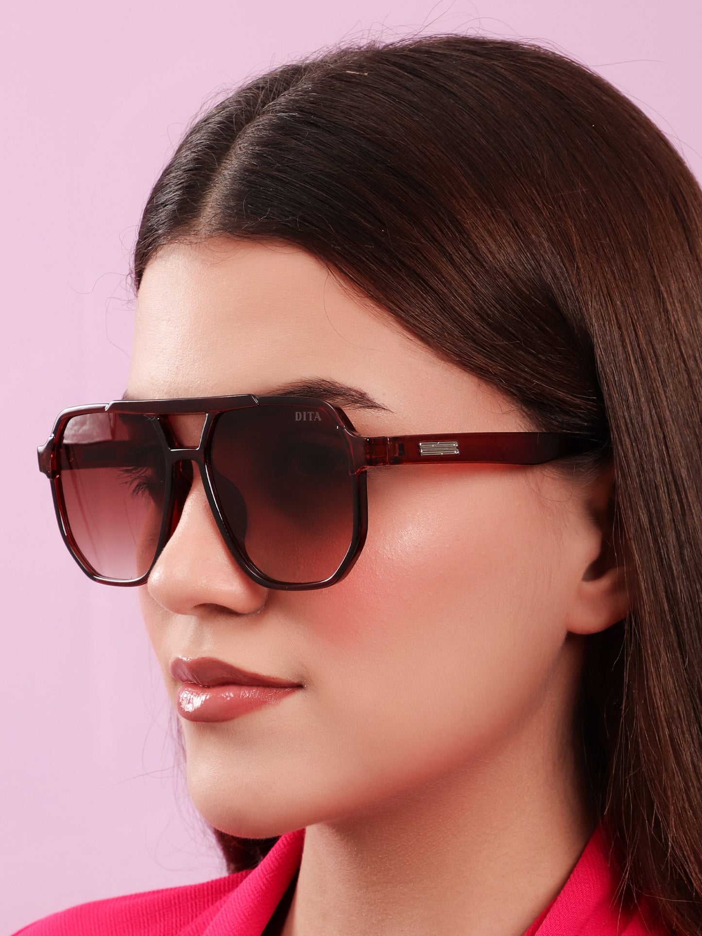 Crimson Fade Aviator Sunglasses