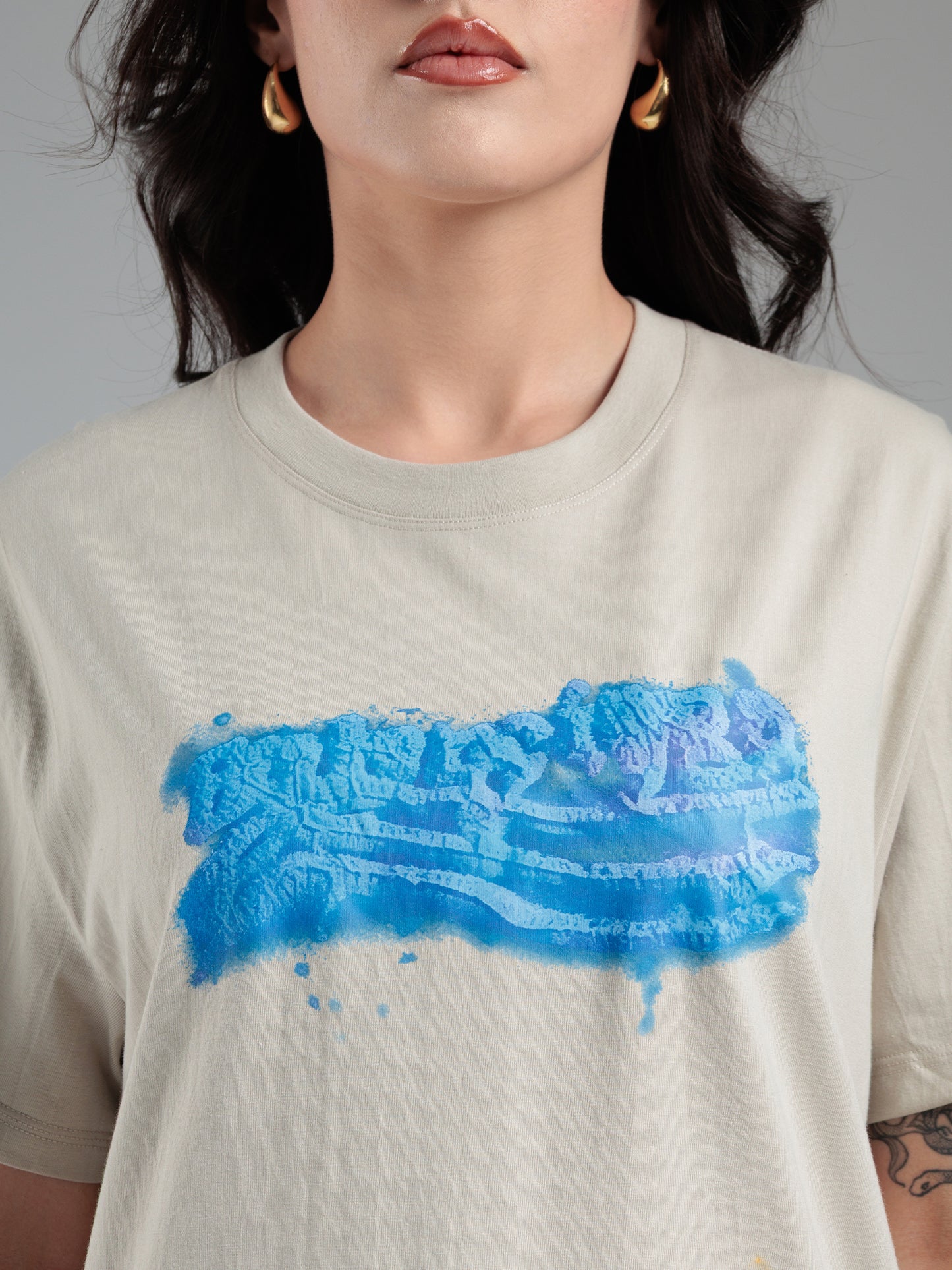 Sandstone Blue Brush Graphic T-Shirt