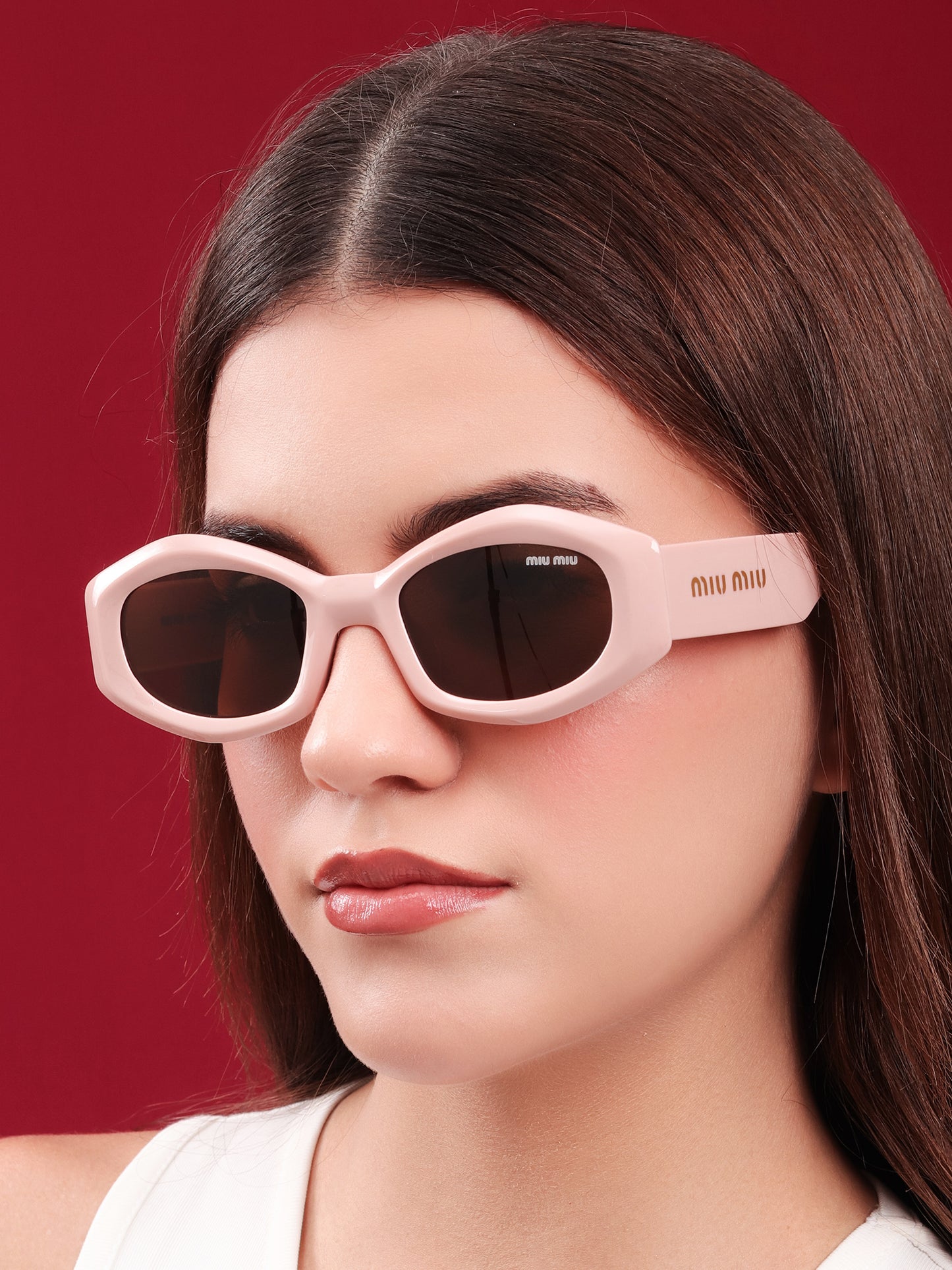 Powder Blush Oval Sunglasses