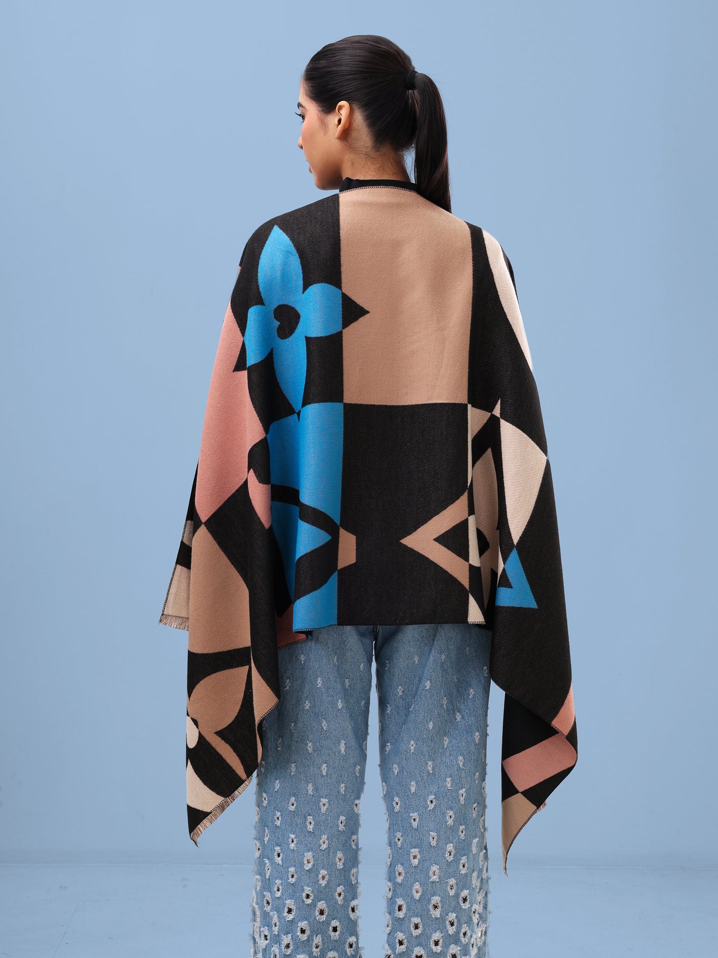 Abstract Noir Block Scarf