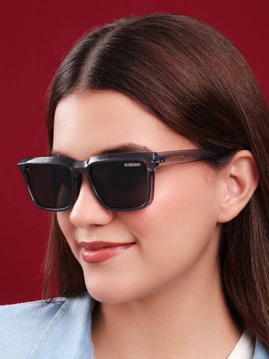 Smoke Grey Rectangular Sunglasses