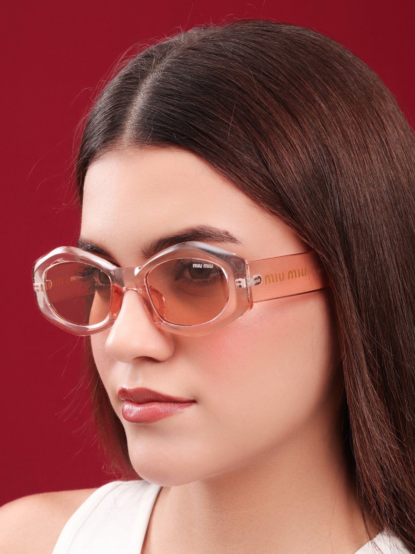 Quartz Transparent Oval Sunglasses