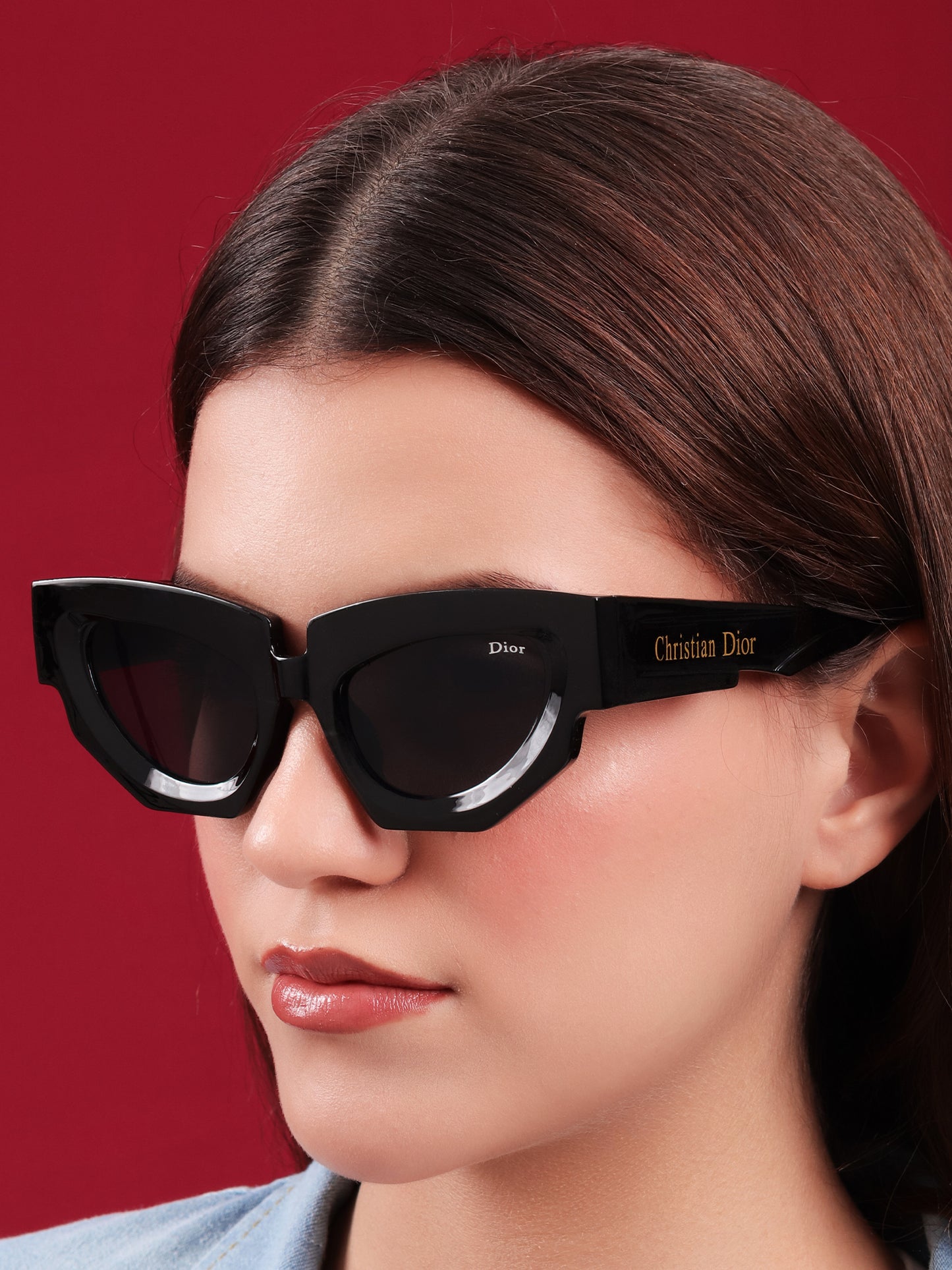 “Noir Authority” Cat-Eye Sunglasses