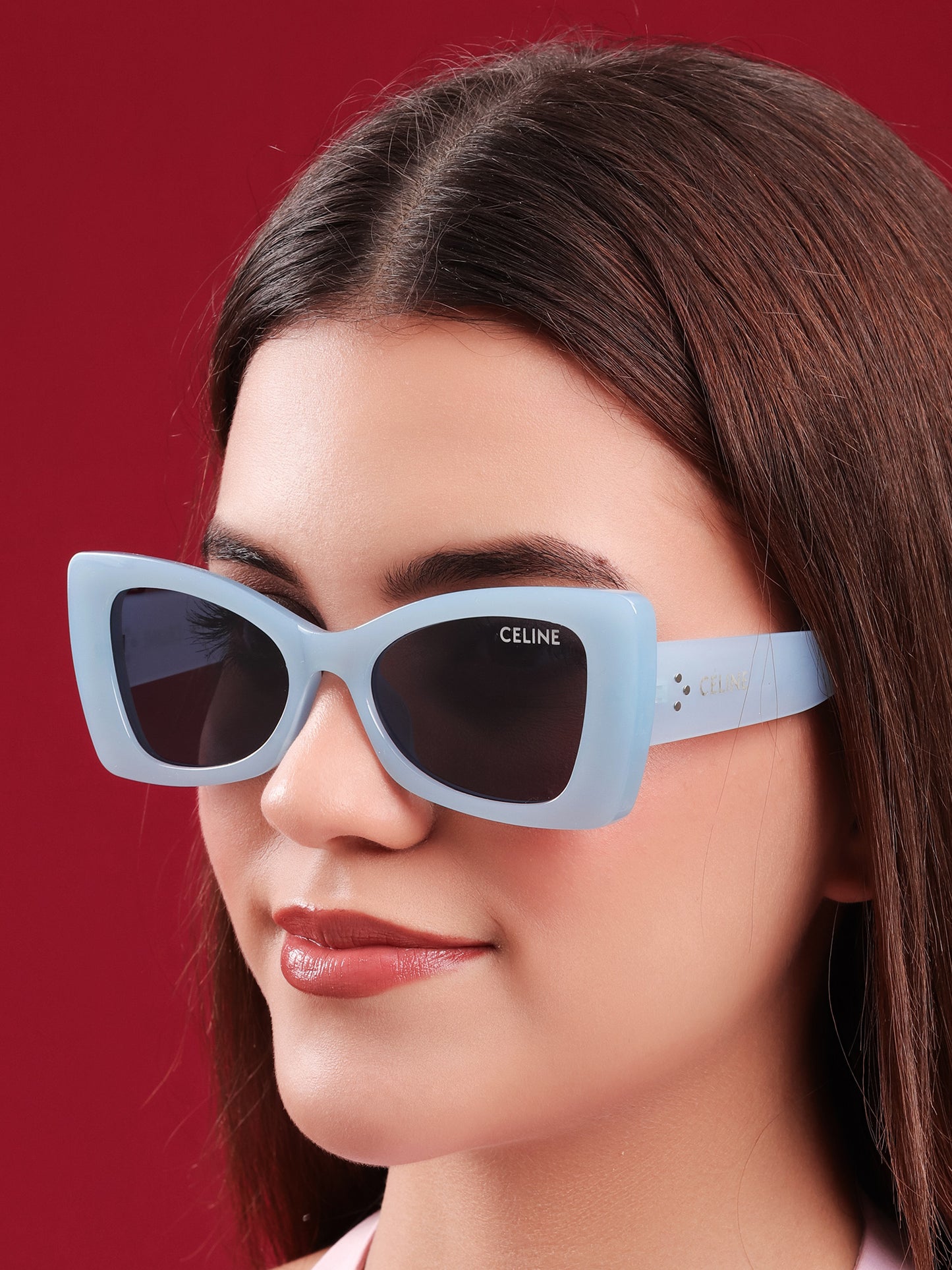 Ice Blue Cat-Eye Sunglasses by Celine