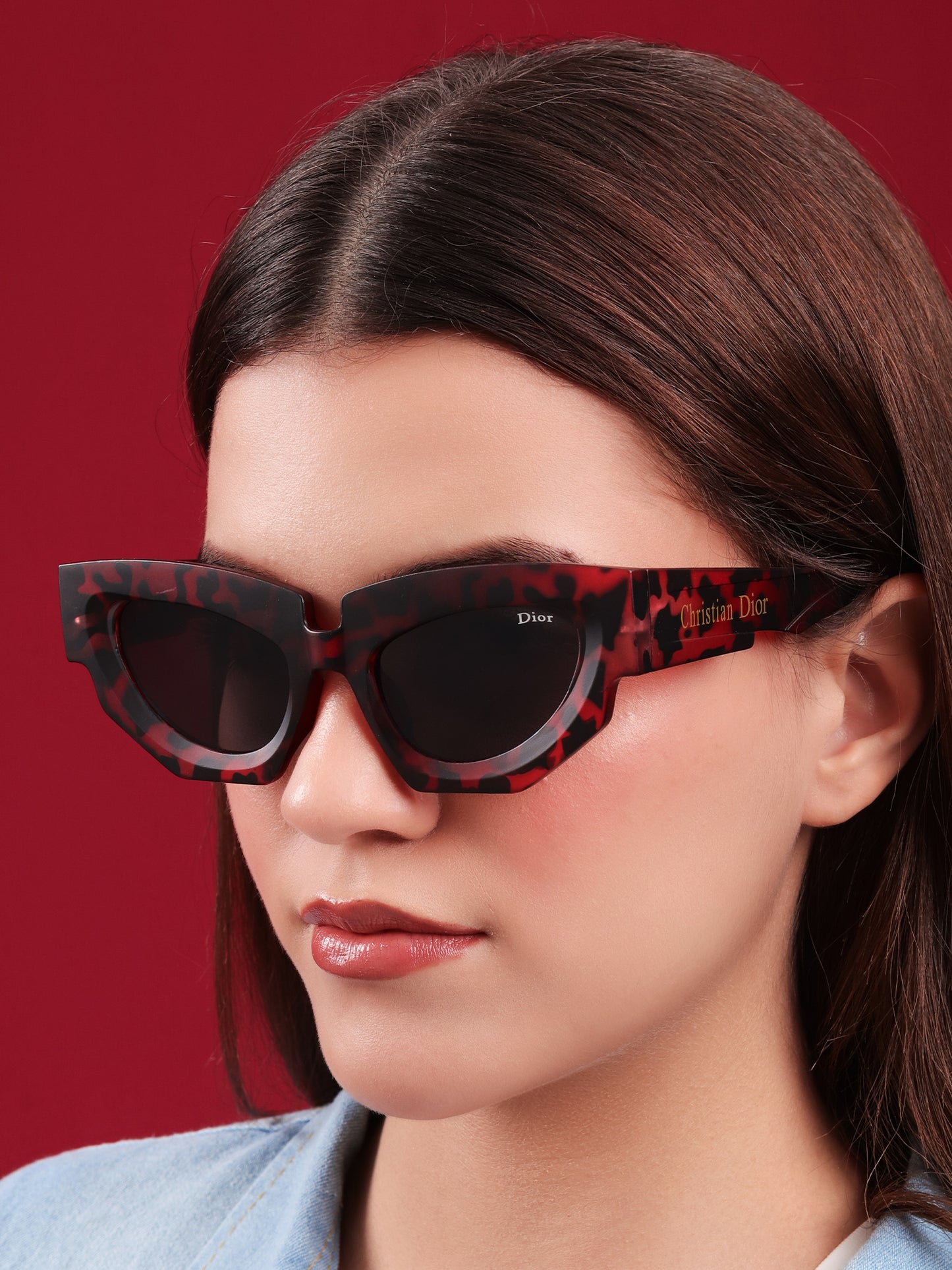 “Red Camo Impact” Cat-Eye Sunglasses