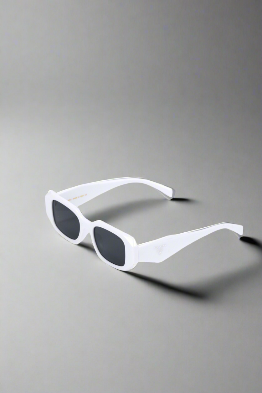 White Prada Rectangular Sunglasses