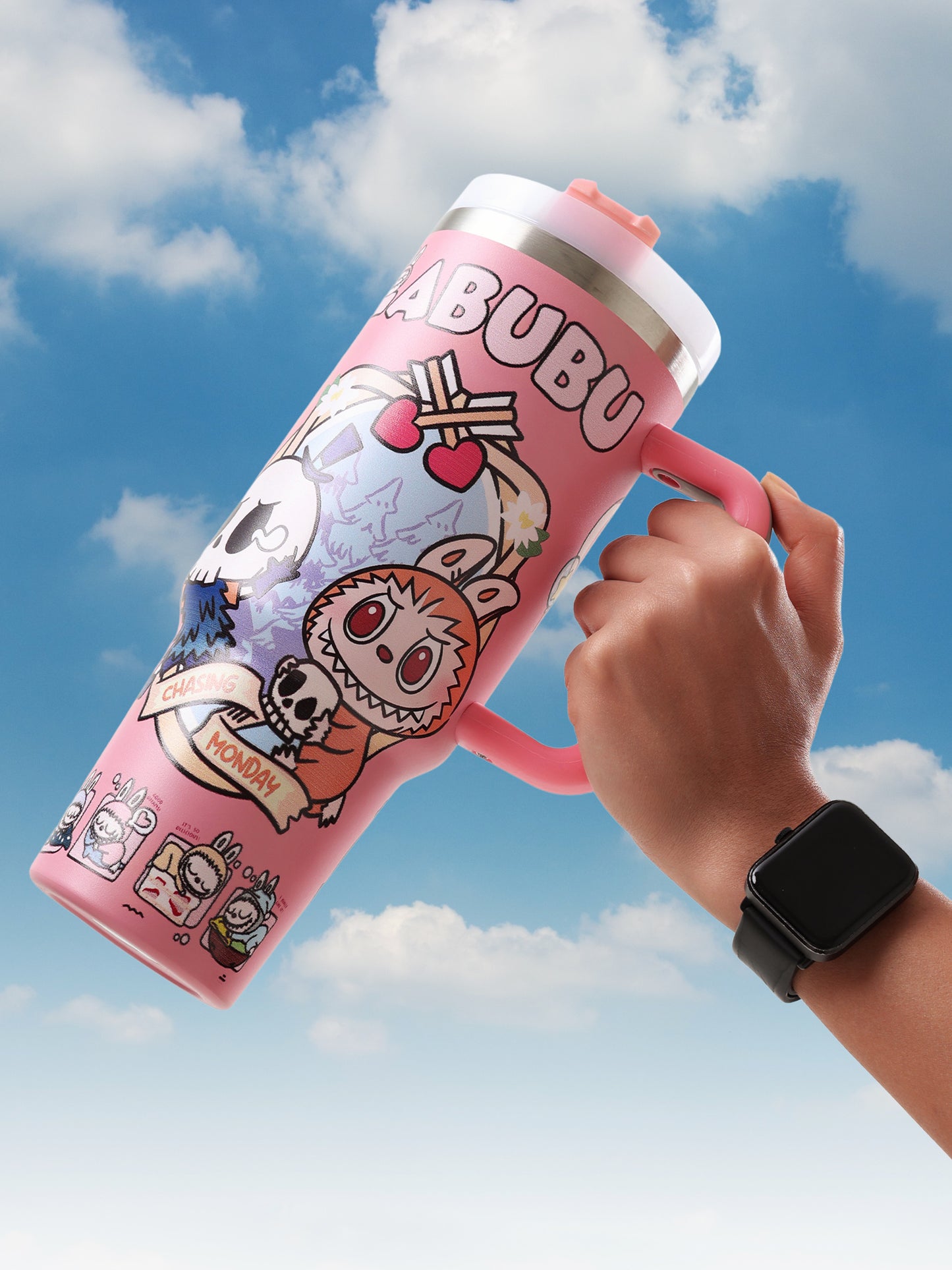 LABUBU “Chasing Monday” Pink Sipper