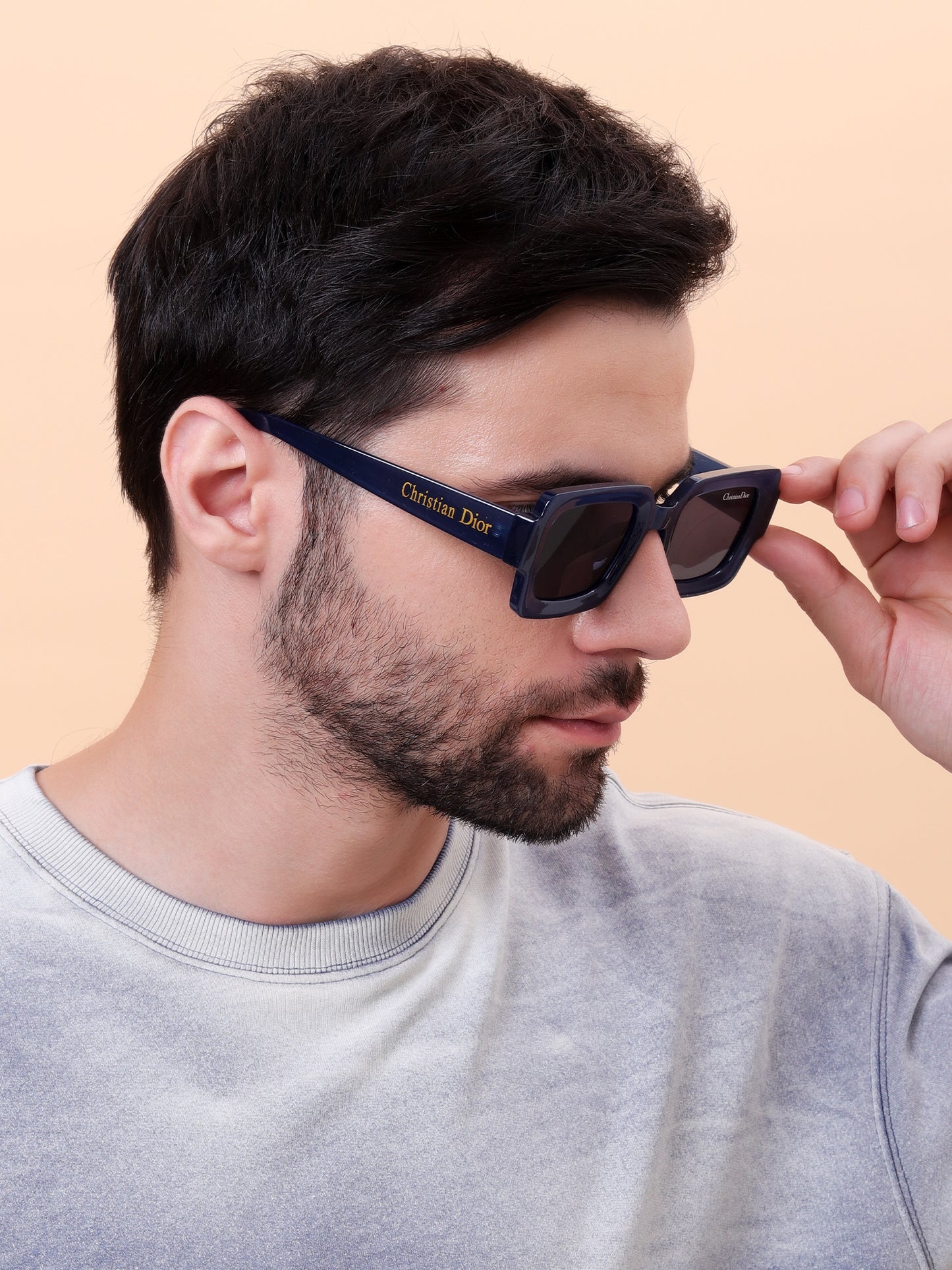 Square Blue Acetate Sunglasses