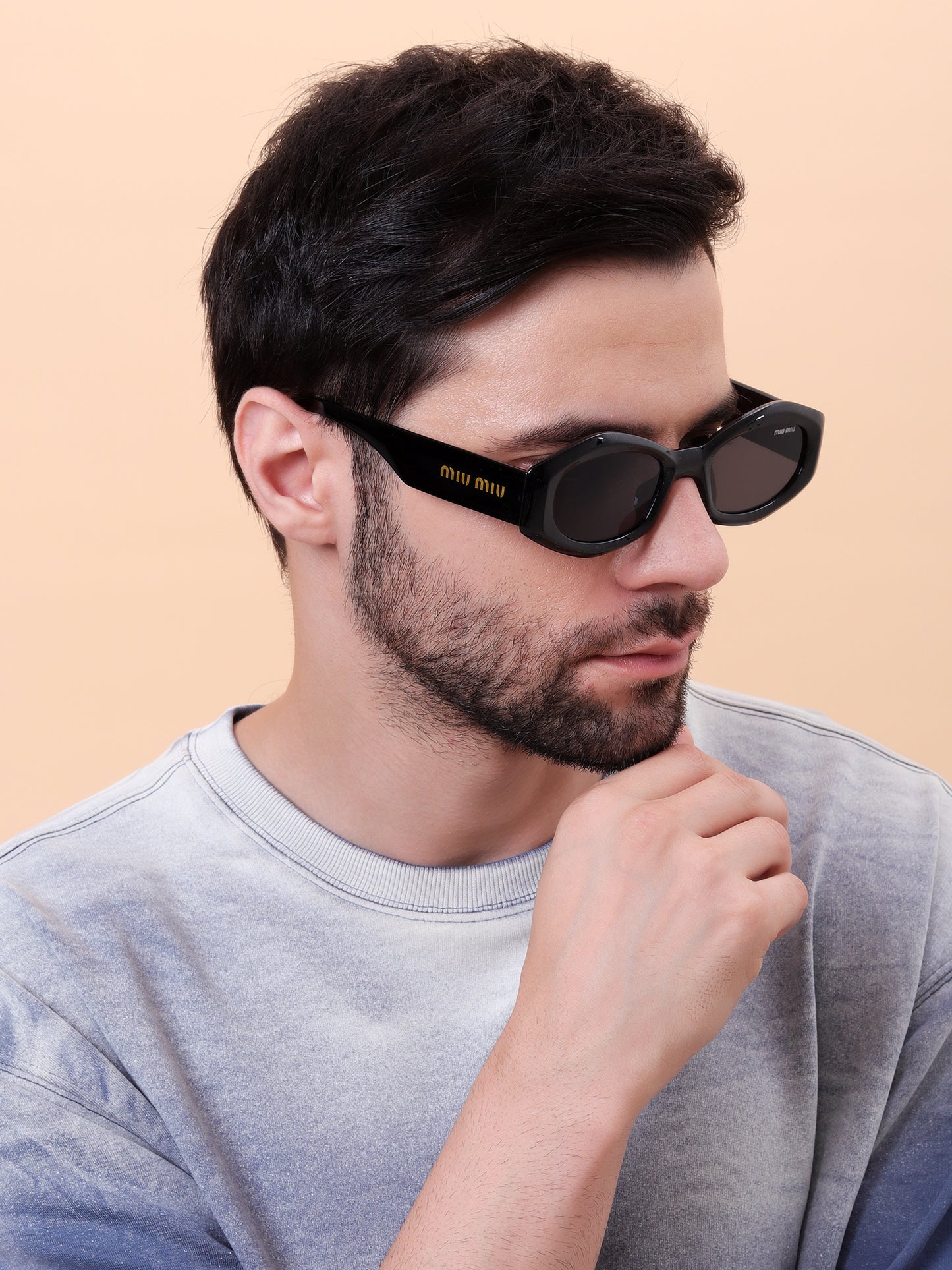 Noir Oval Sunglasses