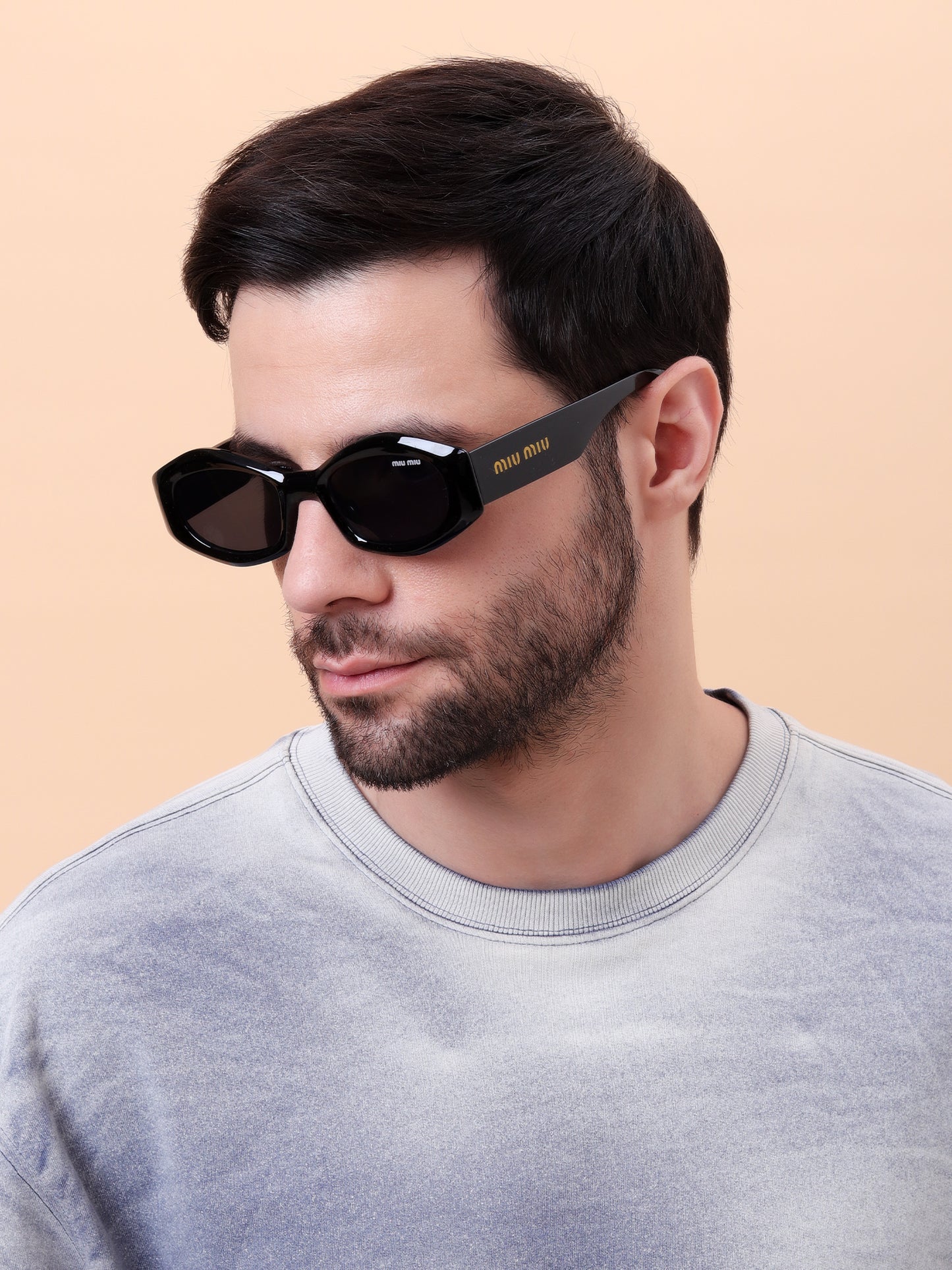 Noir Oval Sunglasses