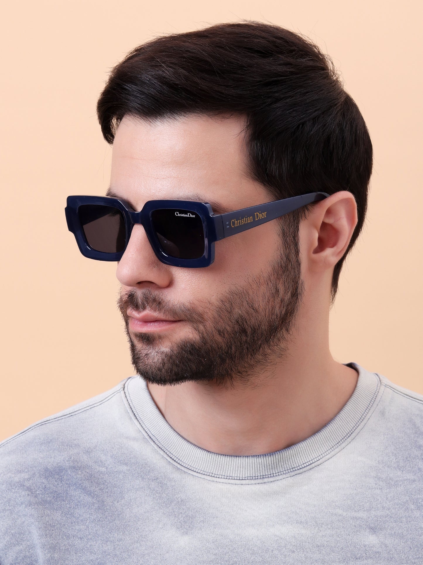 Square Blue Acetate Sunglasses