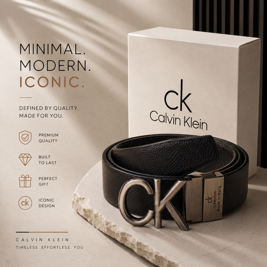 Klein Reversible Leather Belt with Bold