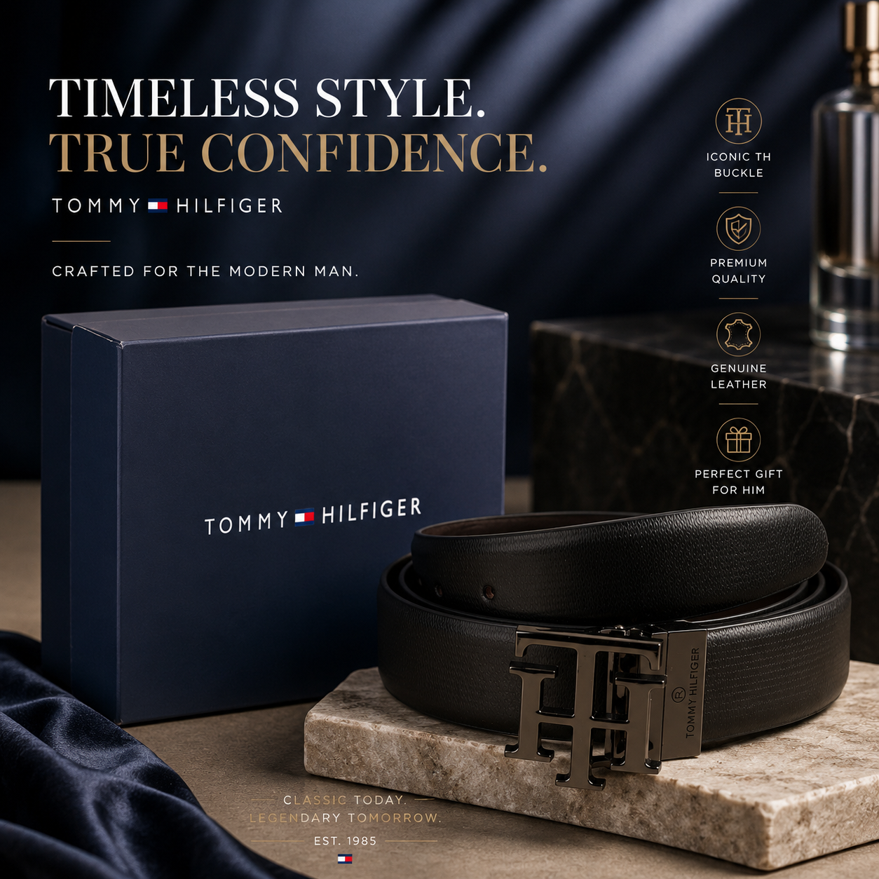 Midnight Heritage Monogram Belt
