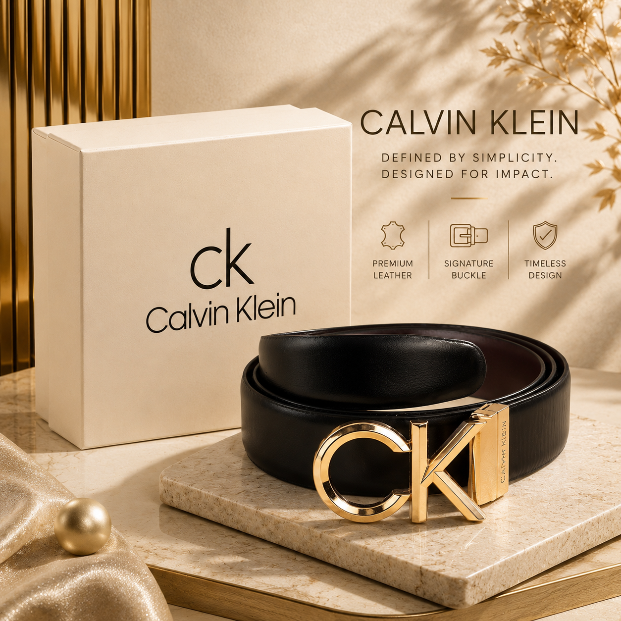 Klein  Gold Buckle Belt