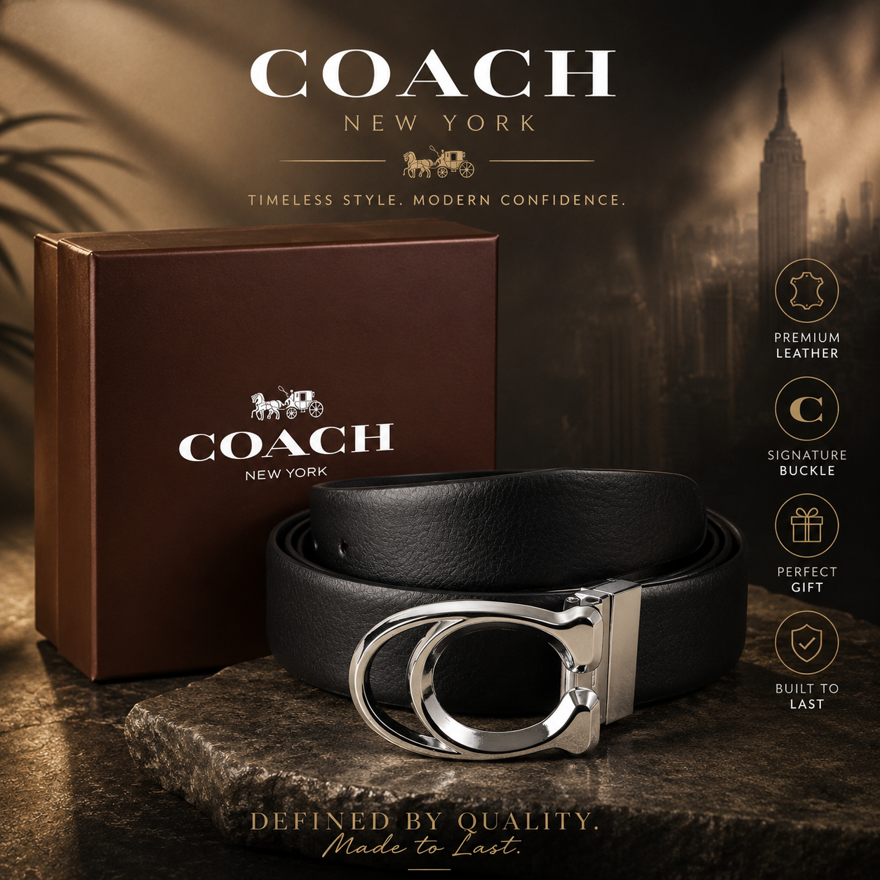 Manhattan Crest Polished Belt