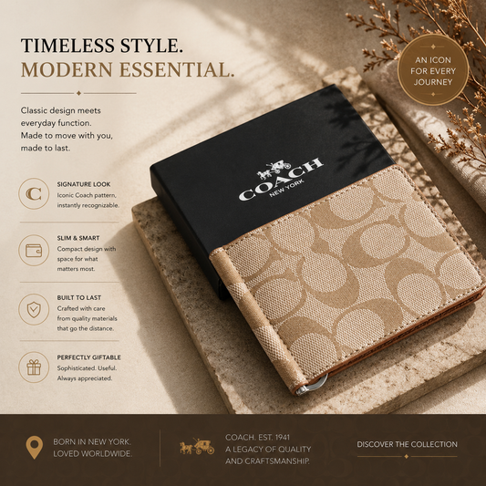 Signature Slim Wallet – Khaki Tan