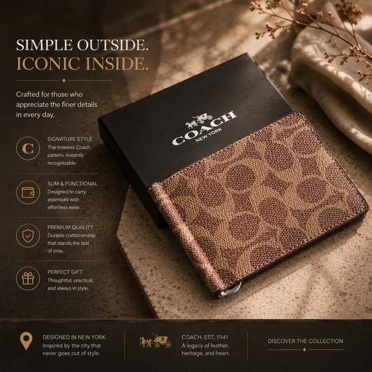 Signature Canvas  Brown Bifold Wallet