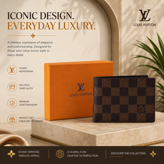 Brown Checkered Premium Wallet