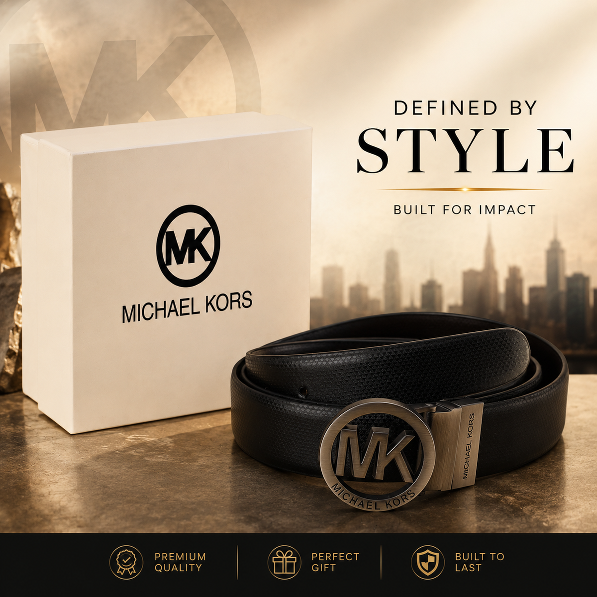 Circular Monogram Buckle Belt