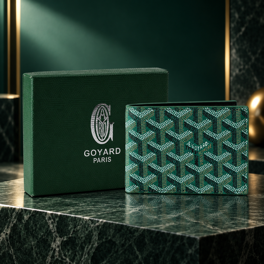 Emerald Monogram Bifold Wallet