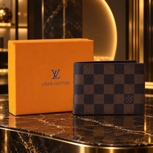 Brown Checkered Premium Wallet
