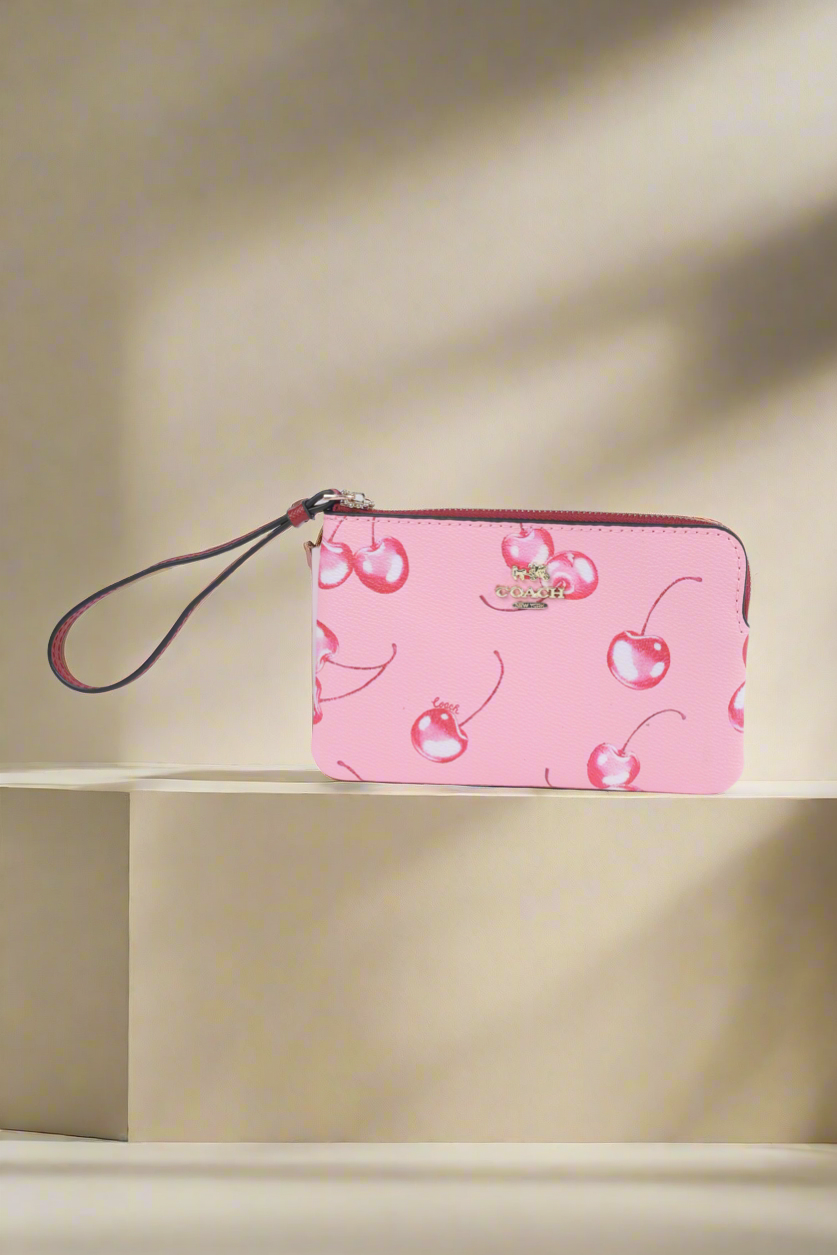 Coach Cherry Print Wristlet